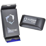 Two black 'Flipper Edge' products on a white background
